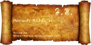 Hersch Milán névjegykártya